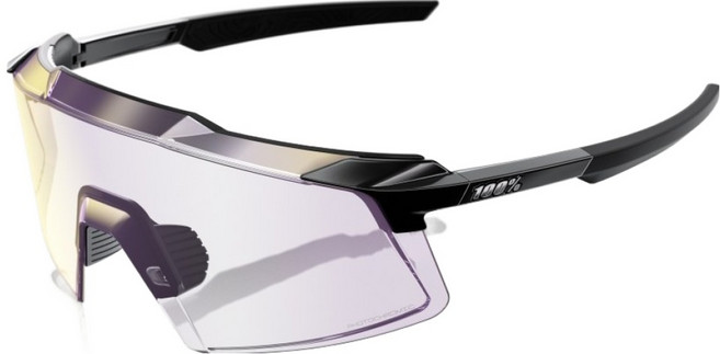 100퍼센트아이웨어 AEROCRAFT Gloss Mirror Photochromic Lens 고글, 블랙(프레임) + 퍼플(렌즈), 1개