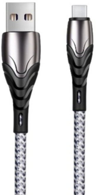 파워샷 A타입-C타입 심플 럭셔리 디자인 꺾임방지캡 직물커버 충전케이블, 그레이, 1개, 0.3m