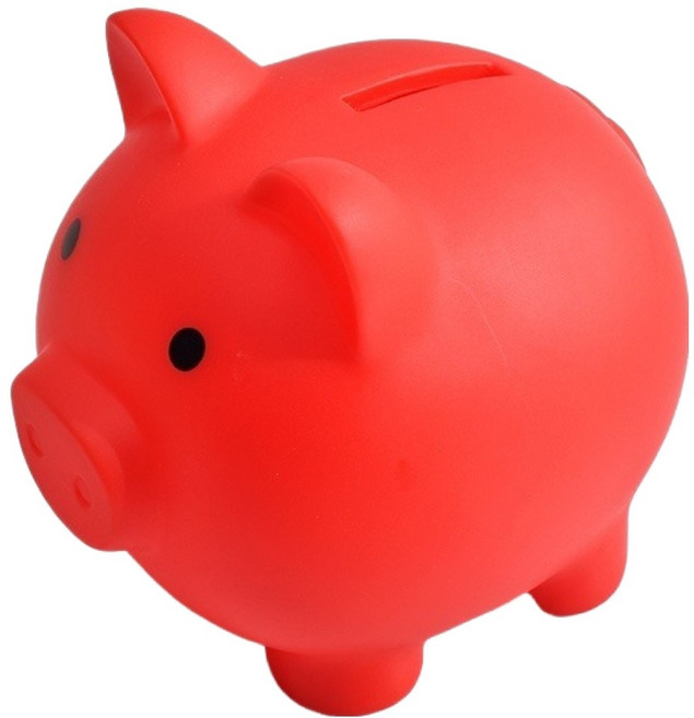 스윗콩 귀여운 돼지 저금통 중형, 레드, 1개