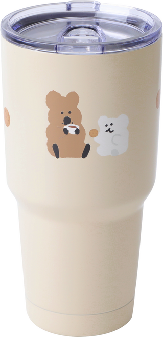 norns DINOTAENG不鏽鋼酷涼杯 午茶, 米白色, 1個, 900ml