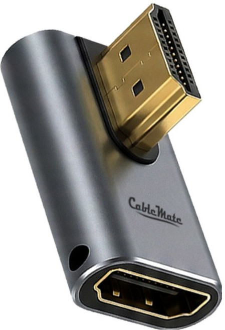 케이블메이트 HDMI 2.1 8K UHD 90도 알루미늄 좌향 LEFT 연장 MF 젠더, 1개, 실버