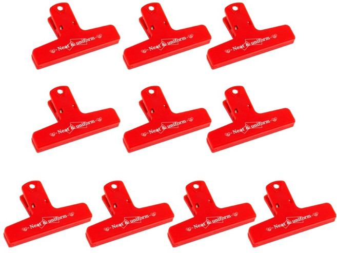 비아토리 다용도 밀봉 집게, 레드, 10개