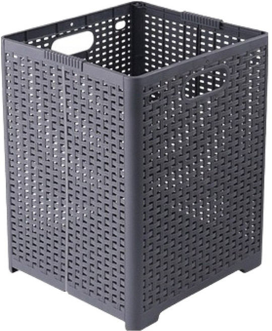 파라다이소 모던 라탄 패턴 폴딩 런드리 바스켓, 그레이