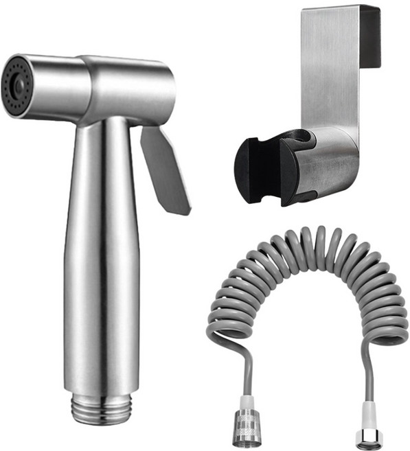 월드크린 욕실 청소 코일호스건 3m, 실버, 1개