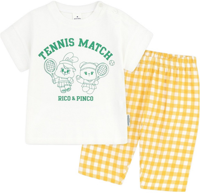 MilkBaby 신생아용 모모레이 테니스매치 상하의 세트
