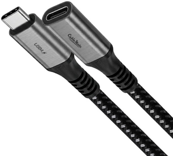 케이블메이트 USB4 C타입 Type C 연장 MF 8K 60Hz 썬더볼트 호환 240W 초고속 충전 알루미늄 케이블, 1개, 0.5m