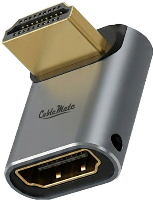 케이블메이트 HDMI 2.1 8K UHD 90도 알루미늄 상향 UP 연장 MF 젠더