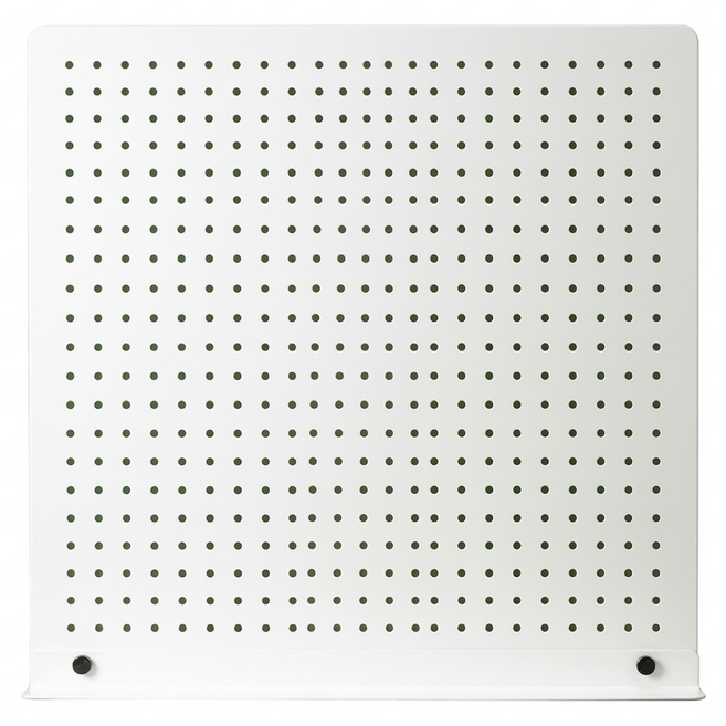 스틸팩토리 페그보드 타공판 파티션 자석 3p 후크 3p 선반 500 x 500 mm, 화이트, 1개