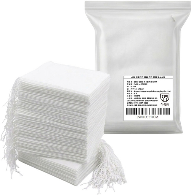 루바네 일회용 차 국물 육수 다시백, 중(M), 1개, 100개입