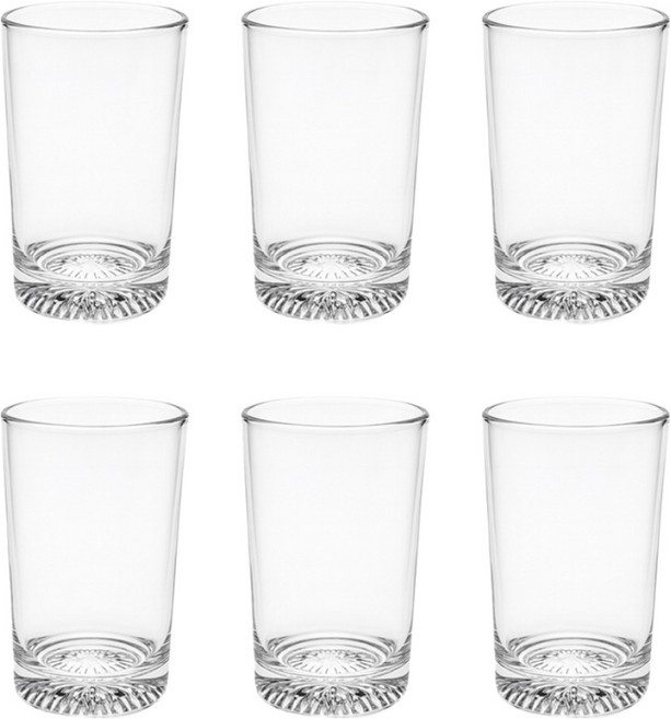 럭키글라스 클래식 다이아몬드 에소프레소잔 140ml, 투명, 6개