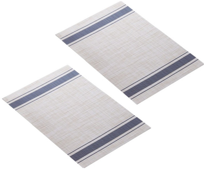 아메리칸로드 모던 줄무늬 서양식 테이블매트 HR2739, 세로블루, 2개, 45 x 30 cm