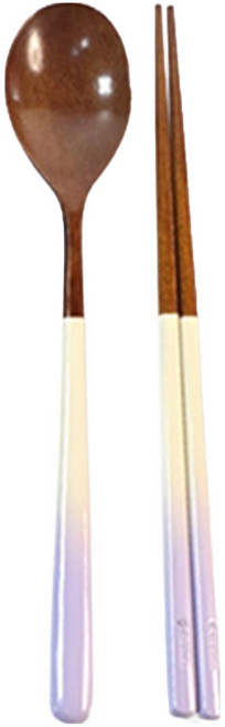 골든벨금속 고운빛 옻칠 투톤 컬러 한식 수저 세트, 퍼플, 1세트, 숟가락 + 젓가락