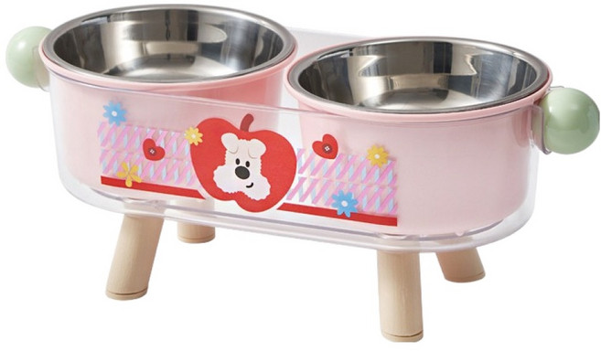 PASTEL PET 寵物雙格糖果不鏽鋼食碗 FREE 31.5 x 12.5 x 7.5 cm