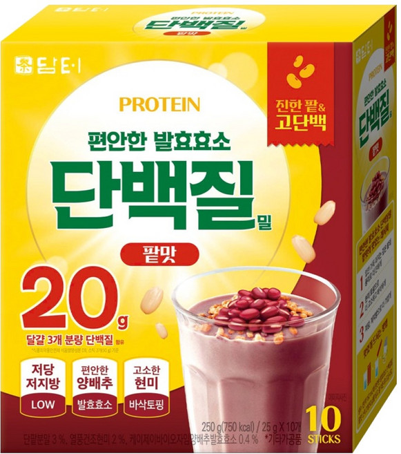 담터 편안한 발효효소 단백질밀 팥맛 10T, 250g, 1개