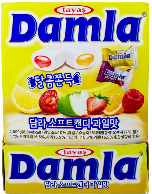 담라 소프트캔디 과일맛 옐로우, 2kg, 1개