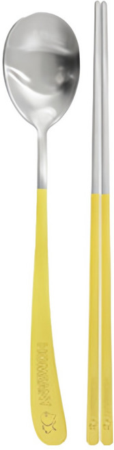 홈애니 컬러 한식기 수저 세트, 1세트, 숟가락 + 젓가락, 옐로우