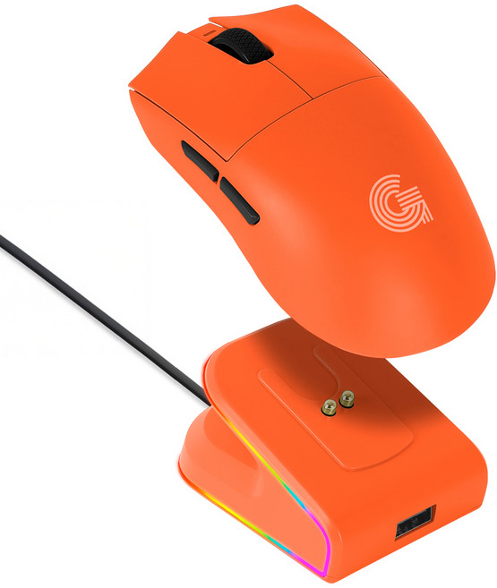 지클릭커 SUPERHERO SP199 Master 매크로 8K 무선 블루투스 게이밍 마우스, 오렌지 아미