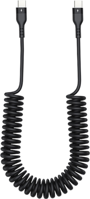 사인포스트 C타입-C타입 늘어나는 스프링 고속 충전 케이블, 블랙, 1개, 2m