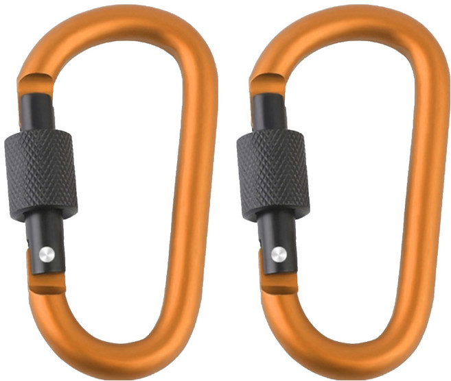 파이커택티컬 장비걸이 락 비너, Orange, 2개