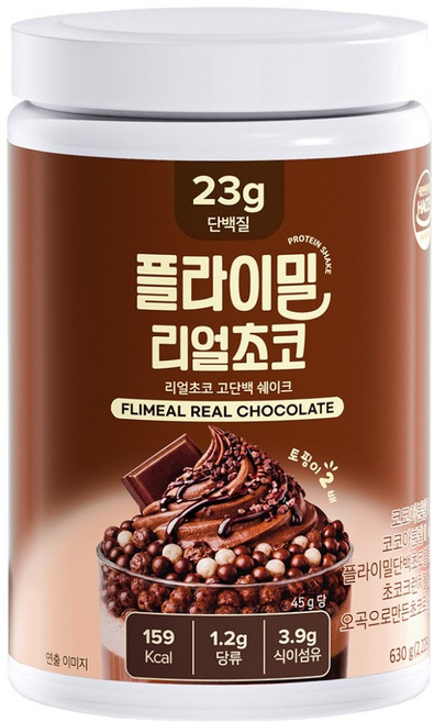 플라이밀 리얼초코 고단백 쉐이크, 630g, 1개