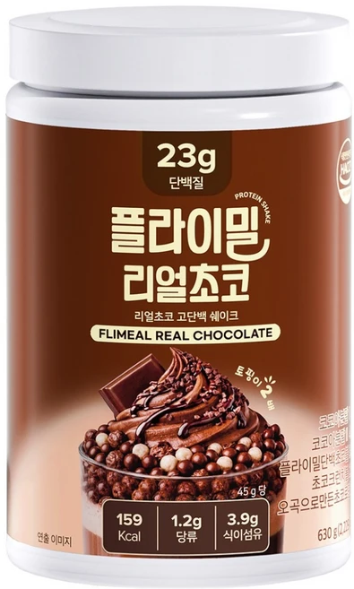 플라이밀 대용량 단백질쉐이크 리얼초코, 630g, 1개 - 쿠팡