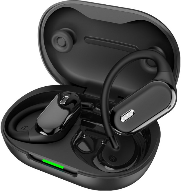 아이리버 ANC ENC 노이즈캔슬링 오픈형 무선 블루투스 이어폰, IOW-A96, 블랙