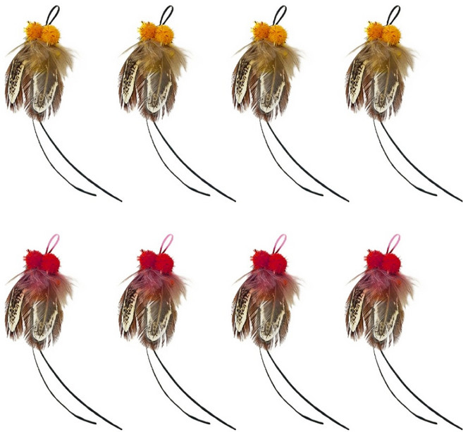 펫모닝 고양이 리얼버그 호박벌 리필토이 2종 x 4p 세트, 옐로우, 핑크, 1세트