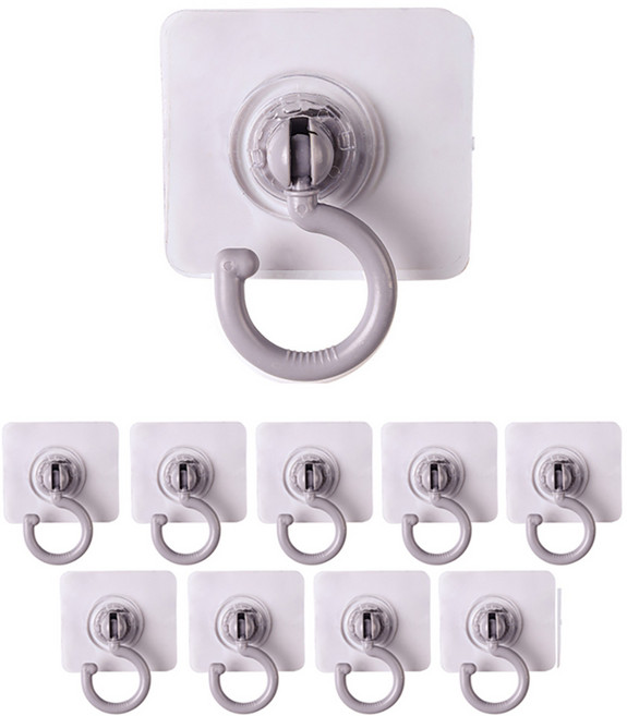 코지웰 각도조절 접착식 다용도 후크, 그레이, 10개