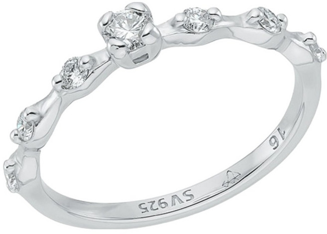 로이드 여성용 실버 925 웨이브라인 스톤 반지