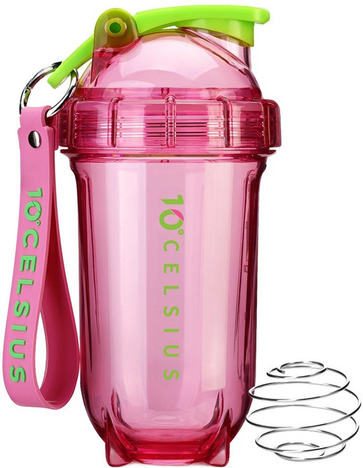 10도씨 트라이탄 불릿쉐이커 + 스트랩 세트, 1세트, 500ml, 루비