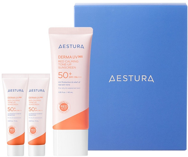 에스트라 더마UV365 레드진정 톤업 선크림 40ml + 20ml 세트 SPF50+ PA++++, 1세트