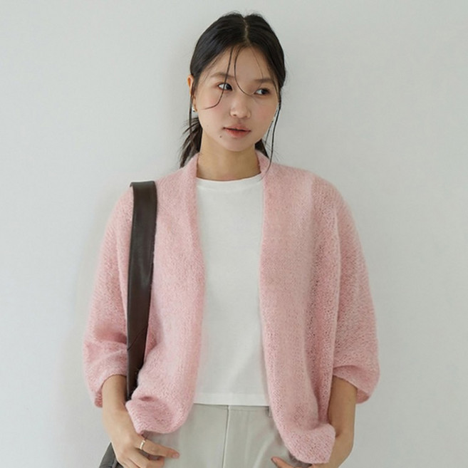 타니즈 여성용 루슬롯 7부소매 볼레로 루즈핏 가디건