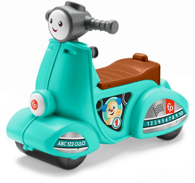 fisher-price 費雪 復古摩托學步車, 藍綠色, 1個