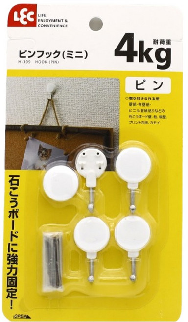 엘이씨 미니핀후크 MINI H-399 4p, 화이트, 1개
