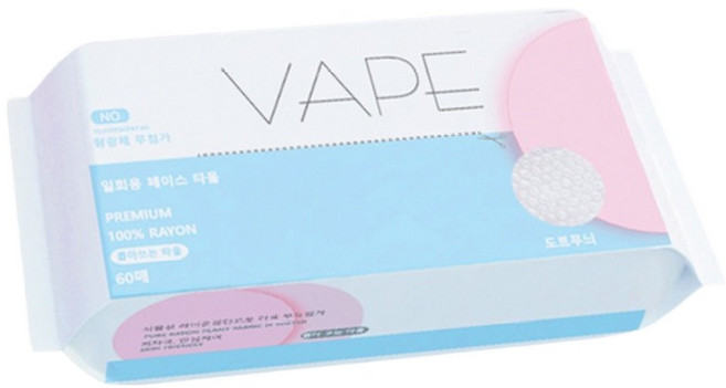 VAPE 일회용 페이스 타올 도트형 60p, 도트무늬, 1개