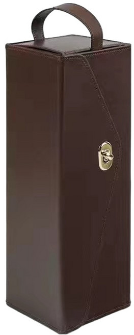 코레시스 가죽 와인 휴대용 선물가방, 브라운, 1개