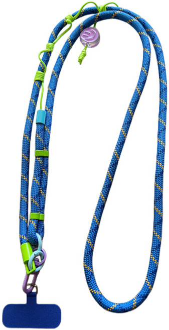 묘먀미 클래식패턴 스마일팬던트 롱 핸드폰 스트랩 MMM3751, 블루, 1개