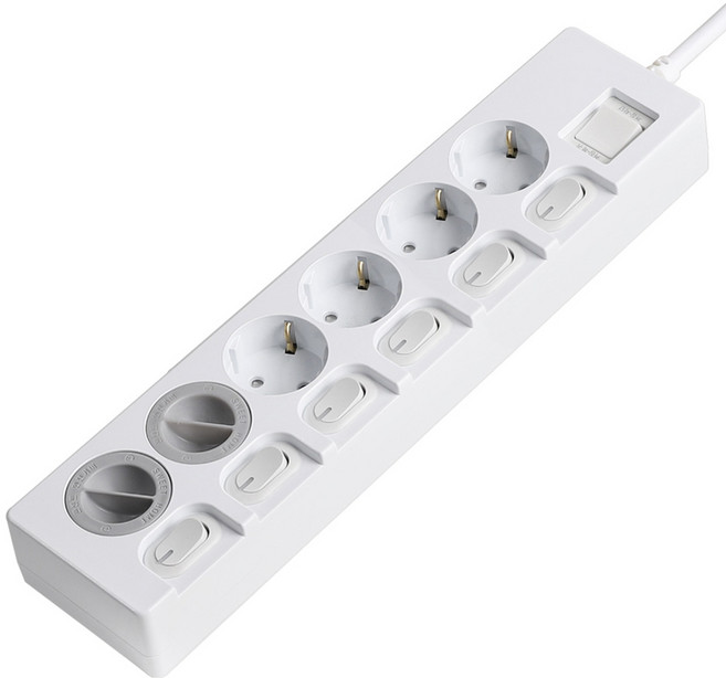 스윗홈 개별스위치 통합절전형 멀티탭 6구 + 안전커버 2p, 1m, 1세트