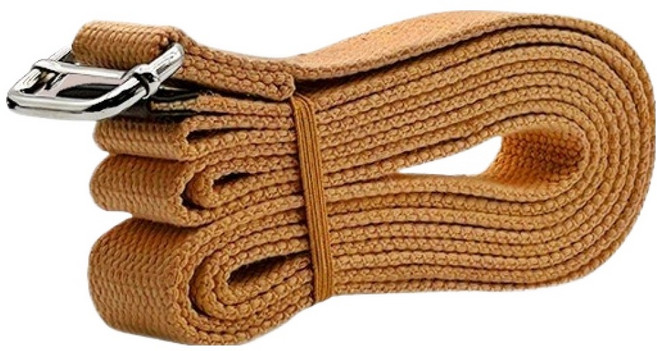 아벨로 필라테스 스트레칭 벨트 요가 장력 밴드, 브라운, 1개