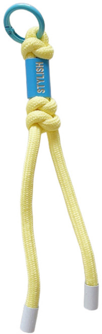 묘먀미 스타일리시 파스텔 숏고리 핸드폰 스트랩 MMM3750, 옐로우, 1개