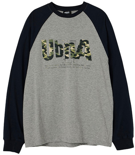 어반에이지 남녀공용 카모 나그랑 면 오버핏 롱슬리브