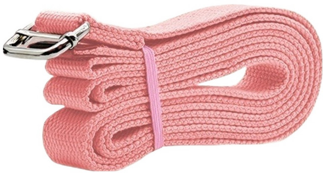 아벨로 필라테스 스트레칭 벨트 요가 장력 밴드, 핑크, 1개