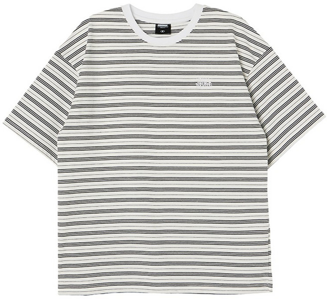 어반에이지 남녀공용 스트라이프 오버핏 면 반팔 티셔츠