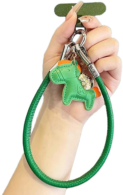 묘먀미 복주머니 포니펜던트 숏핸드폰 스트랩 MMM3745, 그린, 1개