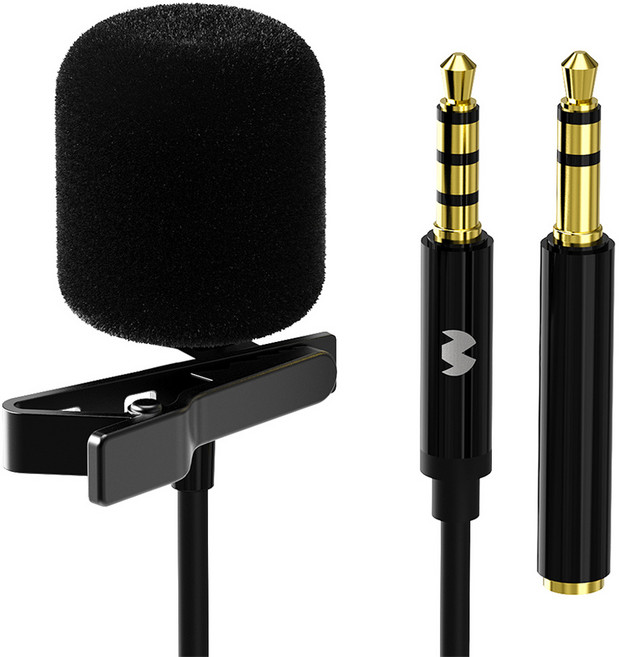 구스페리 유선 핀마이크 3.5mm, 블랙