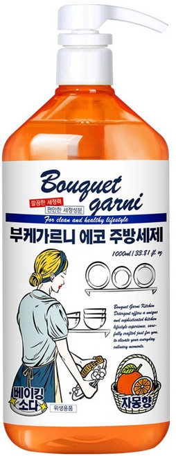 부케가르니 에코 주방세제 자몽향, 1L, 1개