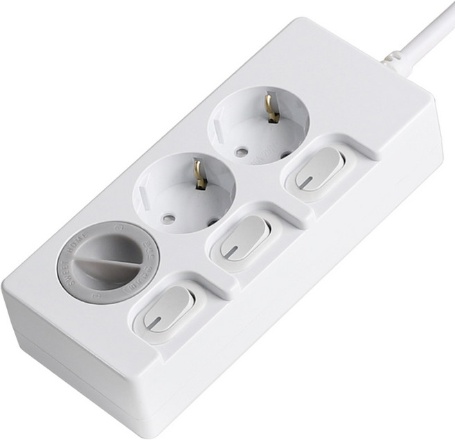 스윗홈 개별스위치 절전형 멀티탭 3구 안전커버, 1m, 화이트(멀티탭), 1개