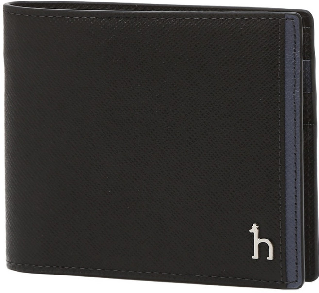 헤지스 라인배색 소가죽 반지갑 HJWA6E032BK