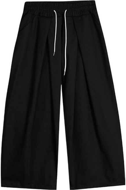 男士雙褶抽繩工作褲