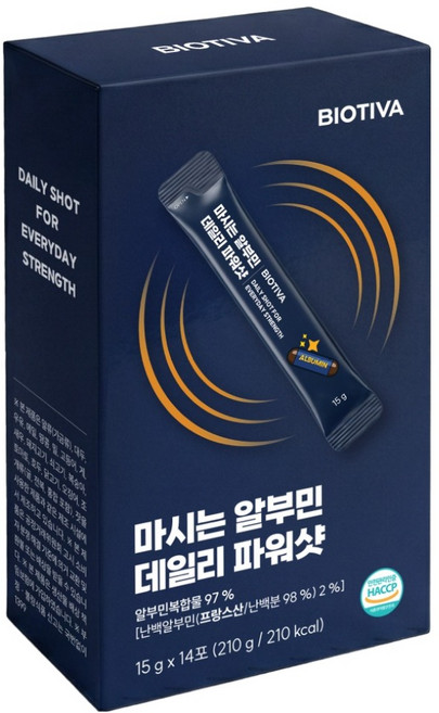 바이오티바 마시는 알부민 데일리 파워샷 14p, 1개, 210g